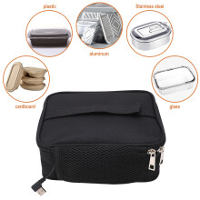 Tragbarer USB-Food-Wärmer Lunchbox 21x16x8cm Schwarz 5V 9W