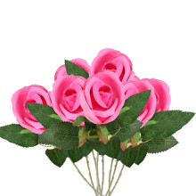 Buchet elegant de trandafiri artificiali din mătase, trandafir artificial realist, tulpină flexibilă subțire din sârmă pentru bricolaj ușor,