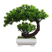 Room Decor Artificial Bonsai Tree, Simulation Design No Watering Needed Available In Several Types Bright Color For Farmhouse Zen Garden (Green)