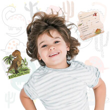 Dinosaur Birthday Party Invitations, Party Invite Cards With Envelopes, Themed Party Card Set For Kids Birthday Celebration, Pre-Filled Back Design Fo