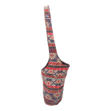 Reusable Yoga Mat Carrier With Zippered Compartment Large Side Pockets Durable Fabric Fits Standard Size Mats Multi Purpose Fitness Tote Stylish Print