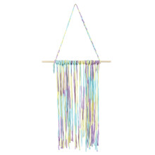 Einhorn-Haarspangenhalter, Organizer für Mädchenhaaraccessoires mit Regenbogenmuster, geflochtener Haarspangenhalter aus Baumwollseil zur Wand-