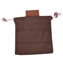 Sac de cueillette en toile marron 21x23x34 cm