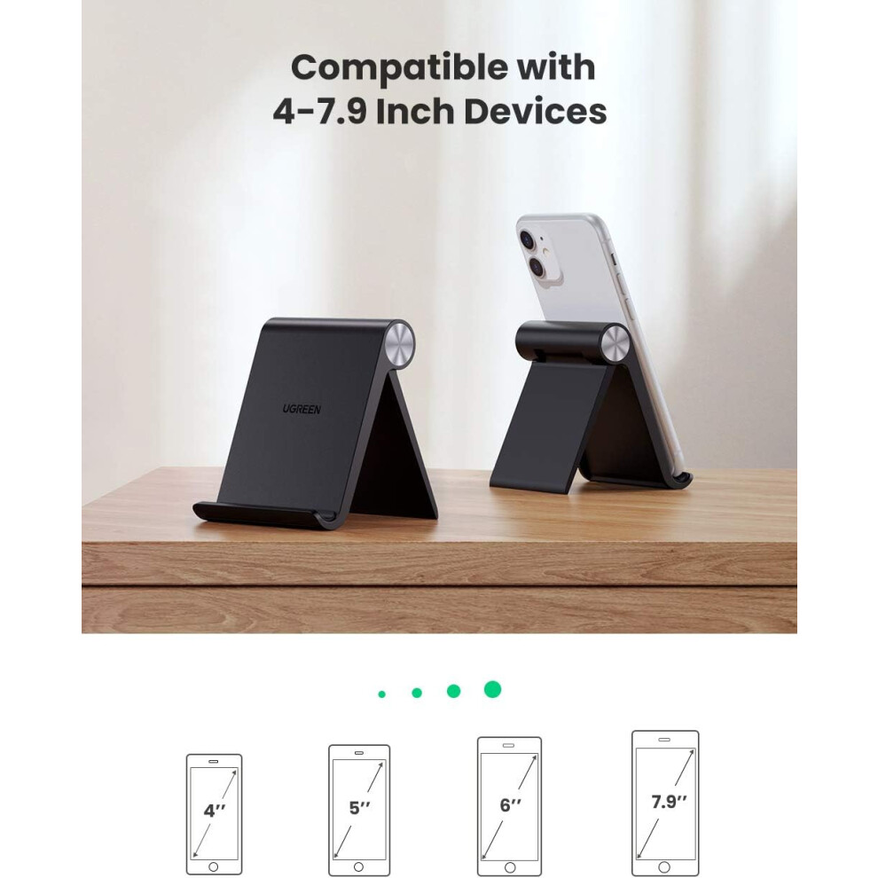 Multi-Angle Adjustable Cell Phone Stand, Foldable Triangle Structure Desk Stand, Portable Stand For Home Entertainment (Fits Devices 4 To 7.9 Inches) 9128293451031