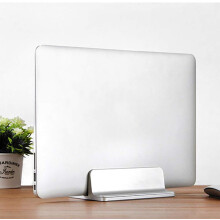Verticale laptopstandaard voor ruimtebesparing, om te bouwen tot boekenhouder, zilverkleurig, verstelbaar dockingstation met brede compatibiliteit