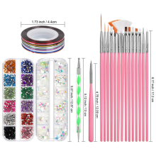 Kit de Nail Art, Gemas de Cristal para Unhas e Glitter Holográfico de Sereia para Aprimorar sua Experiência de Design de Unhas