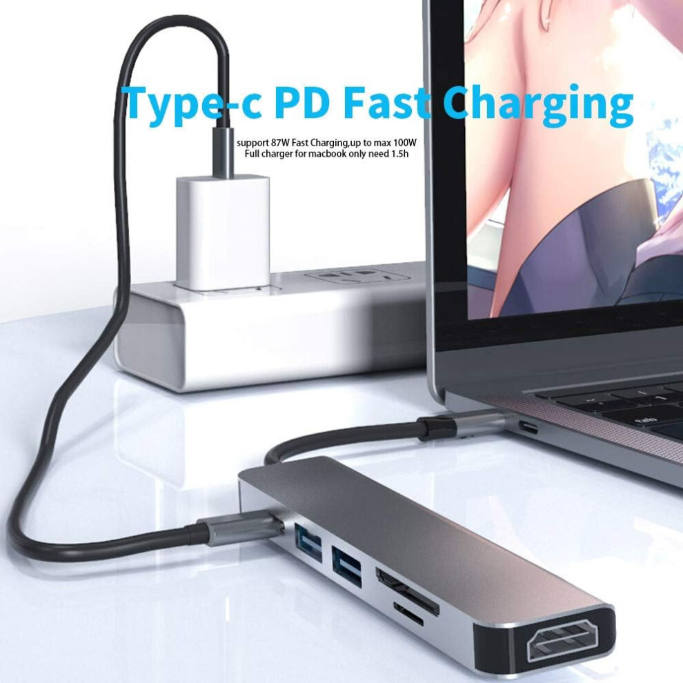 Compact And Portable Usb C Hub, Your Ultimate Companion For On-The-Go Connectivity, Multi-Functional Hub Supports Multiple Devices, Aluminum Alloy 9128293451277