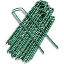 U-Shaped Garden Pegs, Heavy Duty Steel Galvanized Weed Barrier Membrane Fixers, Easy to Use Sharp End Stakes for Weed Fabric, Turf and Landscape Proje