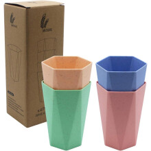 Wheat Straw Cups For Everyday Use, Biodegradable And Safe, Microwave Safe And Dishwasher Friendly Drinkware, Set Of Four