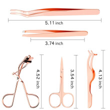 False Eyelashes Applicator Tool Set with Eyebrow Brush, Portable to Carry Lash Kit for Applying Removing False Eyelashes, Stainless Steel Eyelash