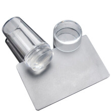 Tampons à têtes interchangeables, manucure French Tip, design transparent pour une application facile des motifs, avec tampon en silicone