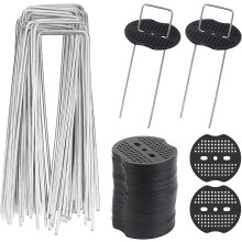 Outdoor Projects Simplified, Heavy Duty U-Type Garden Turf Staples, Galvanized Lawn Stake With Sharp Ends For Professional Grade Results (40PCS)