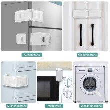 Trava de gaveta multifuncional com design de botão, à prova de crianças, protege contra produtos químicos, objetos cortantes, peças pequenas e