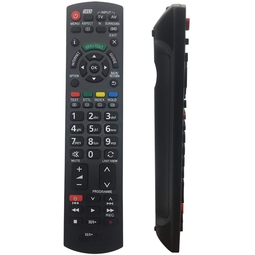 Easy-To-Use Replacement Remote Control For Panasonic Tv, Featuring Glow-In-The- Buttons Ideal For Nighttime, No Programming Needed, Abs Material Dark 9048212484233