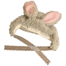 Chapeau de lapin surdimensionné avec sangle d'oreille en-Gris