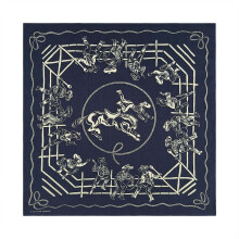 Foulard à la mode avec motif de fleurs de-rodéo bleu marine