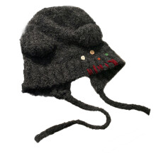 Chapeau en fourrure pour femmes, ours en fourrure,-gris foncé