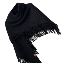 Écharpe tricotée à pompons unisexe, foulards légers,-Noir