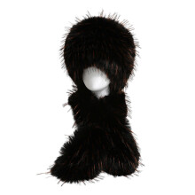 Ensemble chapeau et écharpe cosaque épais et chaud pour-Noir