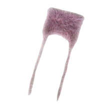 Chapeau de chaton en fourrure avec oreilles, couvre-chef-Rose