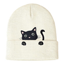 Chapeau de dessin animé en tricot d'hiver pour-Blanc