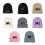 Bonnet en tricot, bonnets, pull, casquettes de crâne-Beige 2
