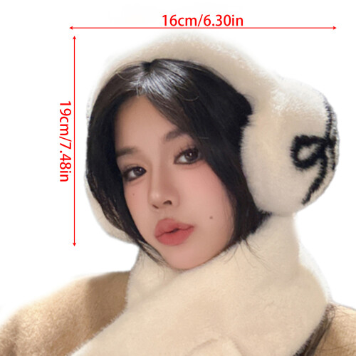 Cache-oreilles pliables en peluche, protège-oreilles-arc noir 1
