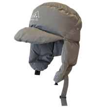 Chapeau chaud de trappeur, chapeau épais en duvet,-Gris
