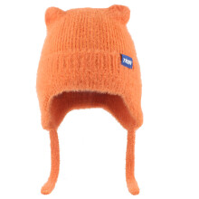 Chapeau ours surdimensionné avec oreille, chapeau de ski-orange