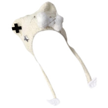 Chapeau tricoté Punk élégant, chapeau d'hiver-dentelle blanche