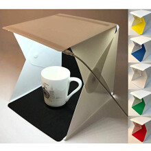 Mini Photo Studio Portable Lighting Box 11.8x11.8 Inch Foldable Shooting Tent With 6 Color Backgrounds LED Lights