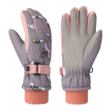 Gants de ski pour enfants, gants tactiles sensibles, gants-Gris