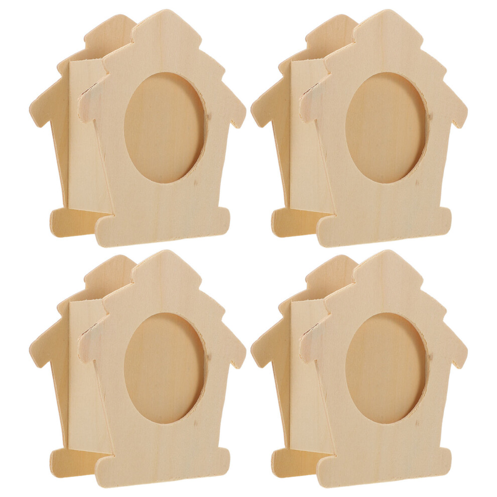 4Szt Wielofunkcyjny Drewniany Organizer Na DłUgopisy Z Ramką ZdjęCiową-image