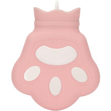 Mini Silicone Bear Paw Shape Hot Water Bottle Pink 200ml Bed Bottle Hand Warmer for Adults and Children