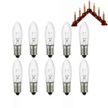 (12pcs) 5/14x Candle Arch Bulb Christmas Bridge Replacement 3W 34V Spare E10 Screw Light