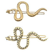 (As show, One size) Black Punk Metal Vintage Snap Hair Clips Snake Hairpin Hair Slides-1864