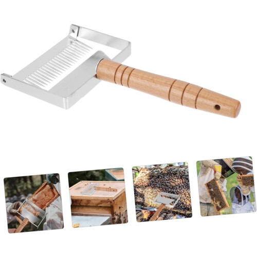 1 piece stainless steel honey cutter with antislip grip, practical beekeeping tool 1