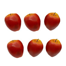 Pakket van 6 miniatuur kunstmatige appels voor thuis