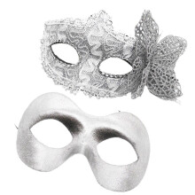 2pcs Elegant Butterfly Side Designs Masquerades Party-Silver