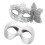2pcs Elegant Butterfly Side Designs Masquerades Party-Silver 1
