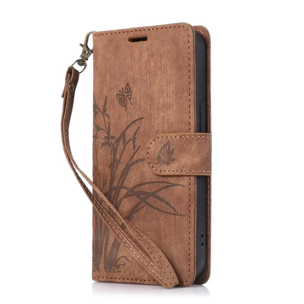 Leather Wallet Case With 360 Kickstand, Magnetic Closure, Card Slots, Shockproof For Iphone 15 Brown 9365049075954