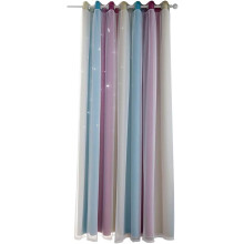Light Blockage, Heat Insulation, Double Layered Design, Hollow Stars Pattern, Rosa, B100 x H130 cm, Panels Stacked Together Increase Attractiveness