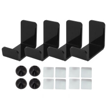 Acrylic Holder for Headphones, Foldable Headphones Hook Wall Mount Headset Holder Stand with Adhesive Desk Headphone Hanger for Clean Desktop