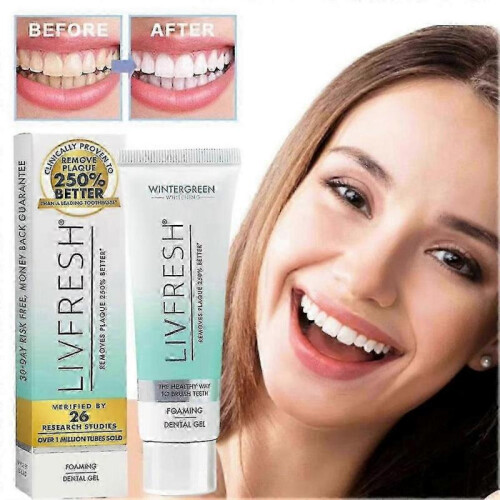 (1pc) Livfresh Toothpaste Gel, Clinically Proven To Remove Plaque 250% Better 25-26 2