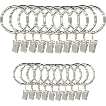 Elegant Metal Curtain Rings With Heavy-Duty Clips, Decorative Drapery Hangers, 40-Piece Silver Set, Smooth Glide, Wide Application For Hotel-Quality I