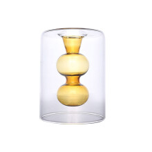 Idée cadeau élégante, vase minimaliste raffiné : artisanat du verre soufflé à la main, vase décoratif polyvalent