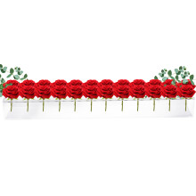 Vase rectangulaire transparent en acrylique de 30 cm, centre de table floral transparent et polyvalent pour la décoration de table à manger,