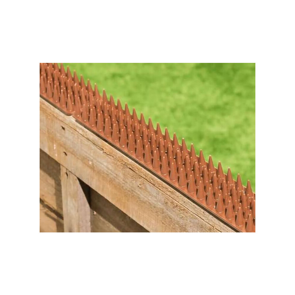 Anti Climb Security Spikes 30 Pack Brown Wall And Fence Cat Deterrent Uv Resistant Polypropylene 9365049076562