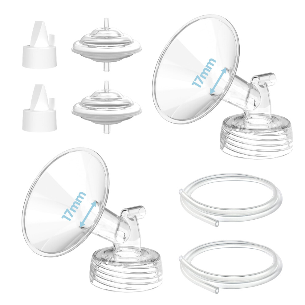 Breast Pump Accessories 17mm Flange Set for Spectra S1 S2 9 Plus Synergy Gold with Tubing and Valves