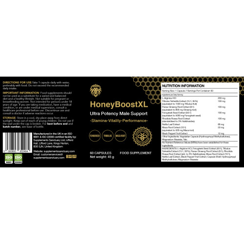 HoneyBoost XL Ultra Potency Male Support Capsules 1